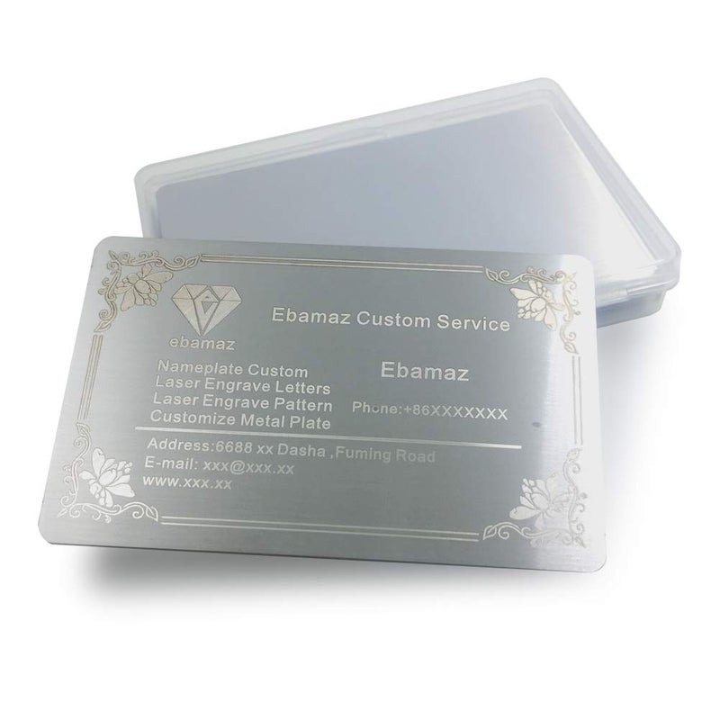 Ebamaz 304 Stainless Steel Thick 0.5mm Metal Business Cards Blank Tablet 86X54mm Pack of 10PCS (Silver Brushed Finishing, Blank) - Image 3